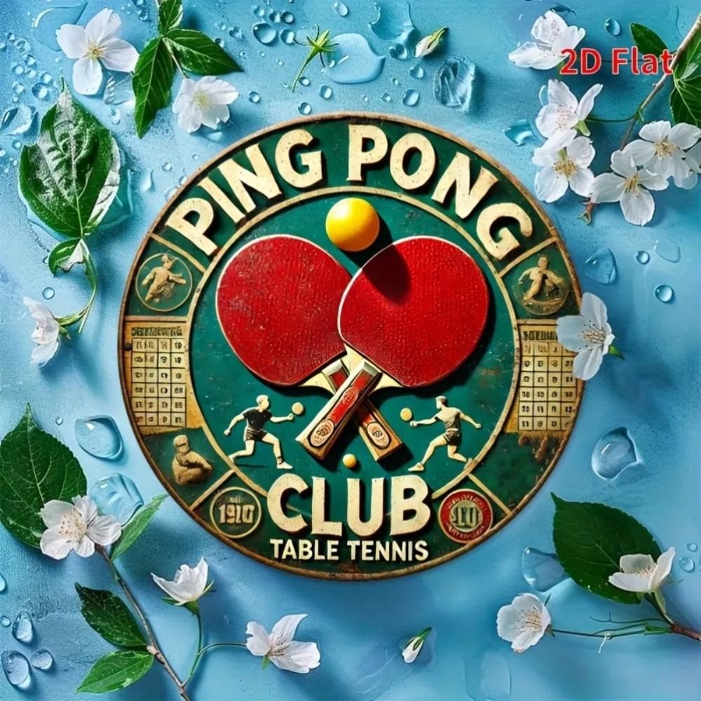 2D Flat Vintage Ping Pong Club - Table Tennis History 评论和价格