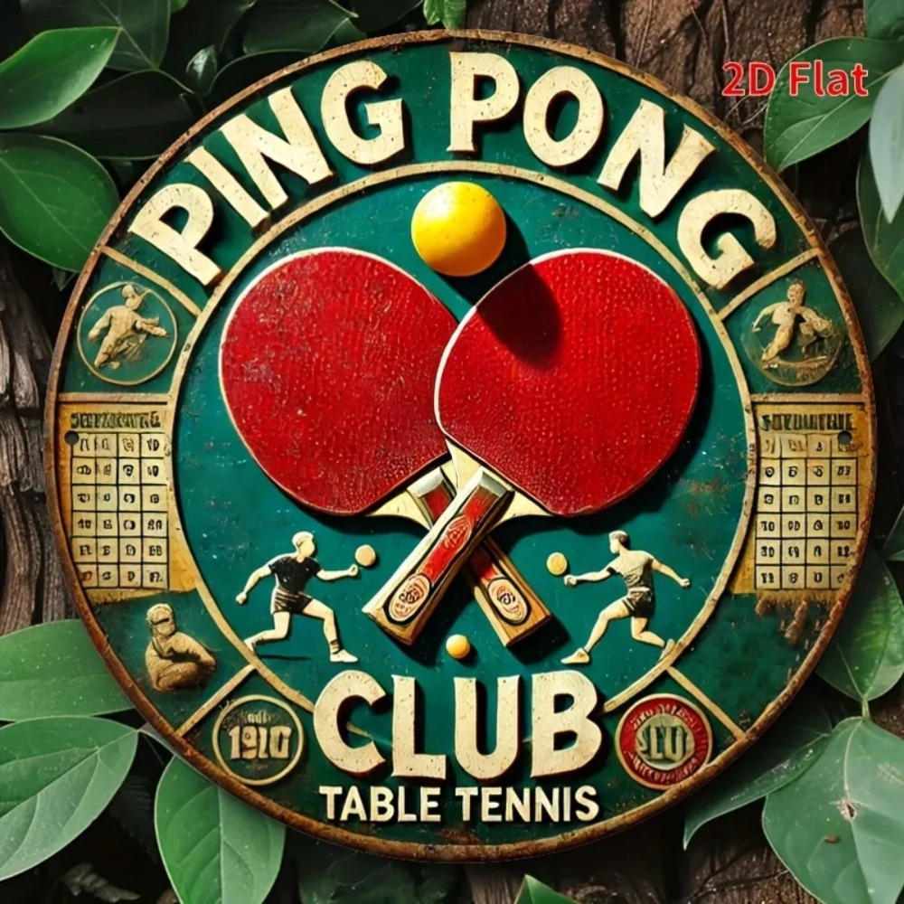 2D Flat Vintage Ping Pong Club - Table Tennis History 评论和价格