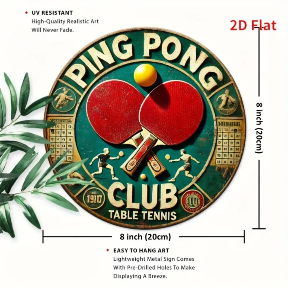 2D Flat Vintage Ping Pong Club - Table Tennis History 评论和价格