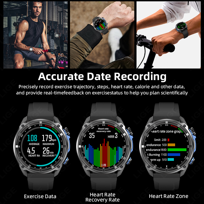 LIGE Built-in GPS Smart Watch  - Table Tennis World 评论和价格